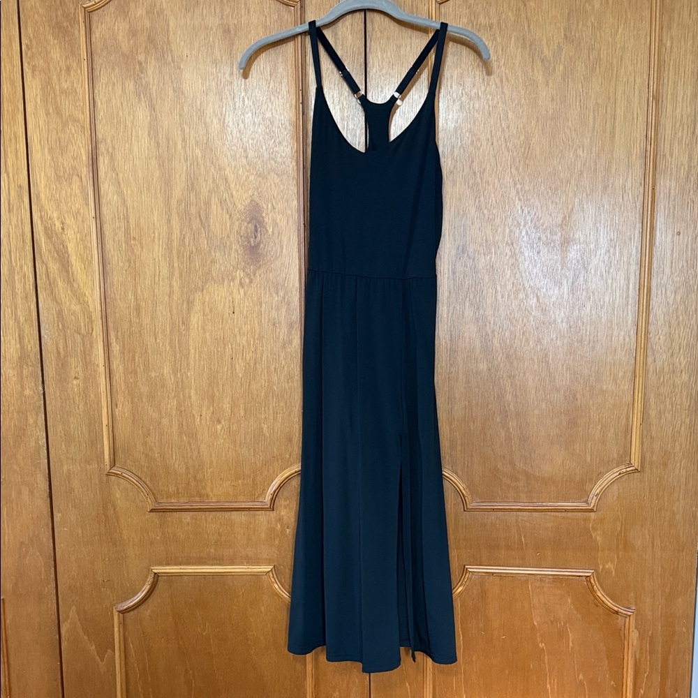 Black athletic midi dress